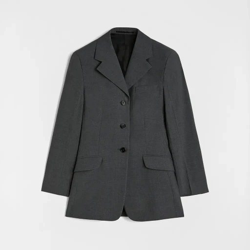 Wool Poplin Tailored Jacket