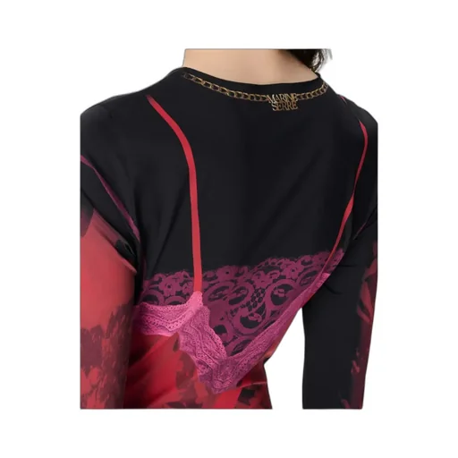 Marine Serre Wet Nuisette Printed Jersey Ls Long Dress