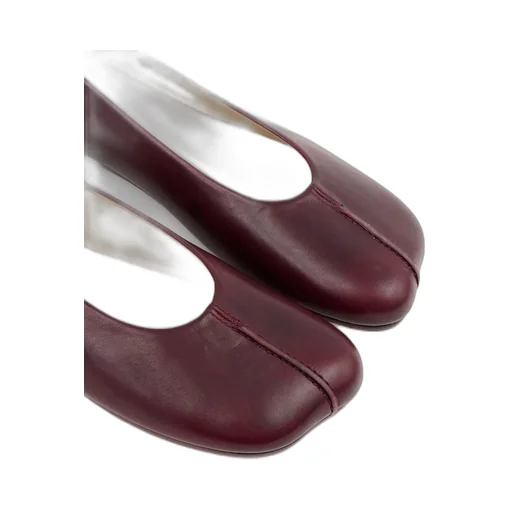 Stitch-Out Leather Ballerinas