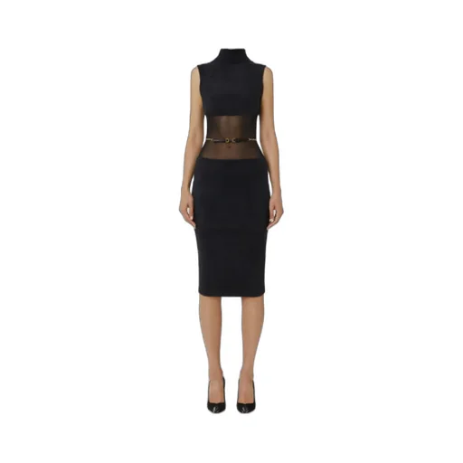 Elisabetta Franchi High-Neck Sleeveless Knit Dress