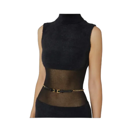 Elisabetta Franchi High-Neck Sleeveless Knit Dress