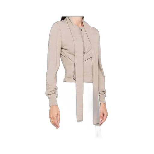 Scarf Detailed Buttoned Knitted Cardigan