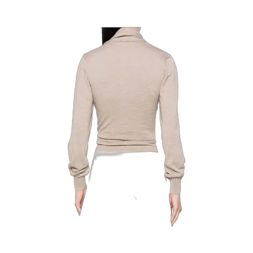 Scarf Detailed Buttoned Knitted Cardigan