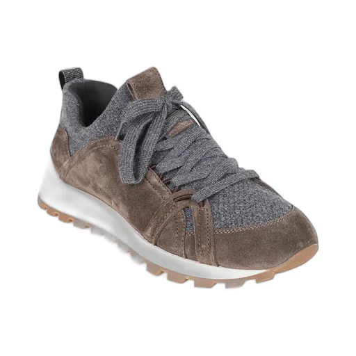 Panelled Lace-Up Sneakers