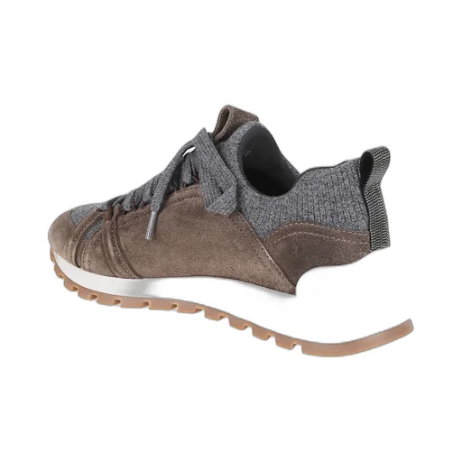 Panelled Lace-Up Sneakers
