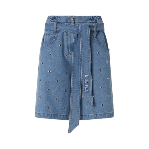 Eyelet Belted Skirt