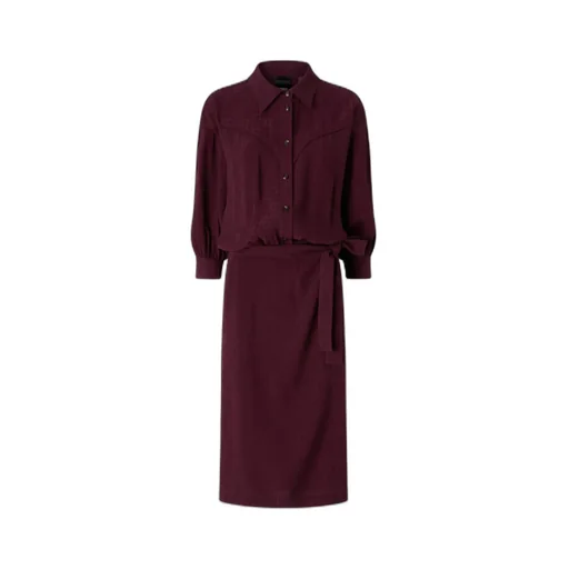 Tie-Waist Shirt Midi Dress