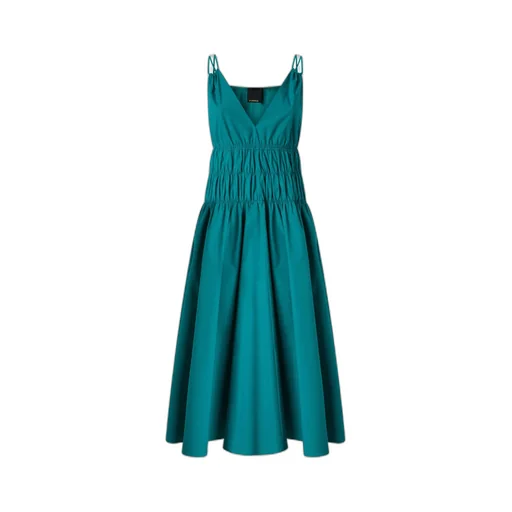 Shirred V-Neck Dress