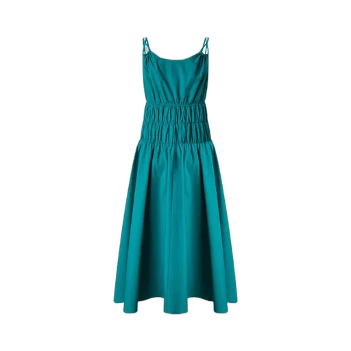 Shirred V-Neck Dress
