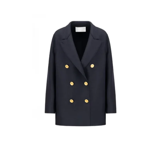 Gold-Button Double-Breasted Coat