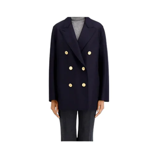 Gold-Button Double-Breasted Coat