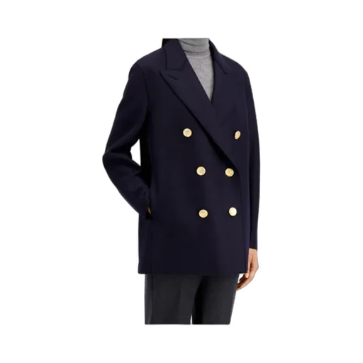 Gold-Button Double-Breasted Coat