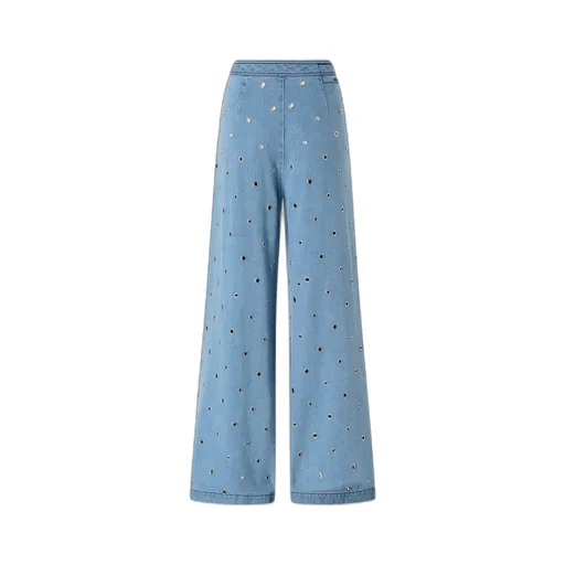 Grommet-Embellished Palazzo Pants