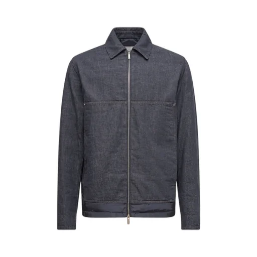Moncler Zip-Up Denim Jacket
