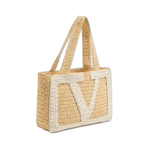 Valentino Garavani Viva Superstar Medium Shopping Bag In Raffia