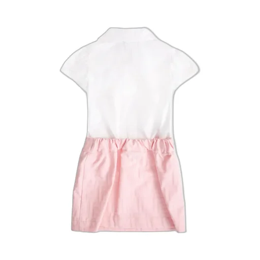 Pink Cotton Jacquard Poplin Baby Dress