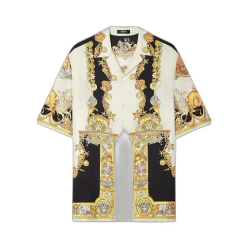 Versace Theatre Print Short-Sleeved Shirt