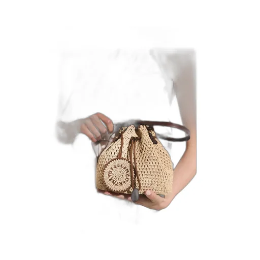 Falabella Crocheted Raffia Bucket Bag