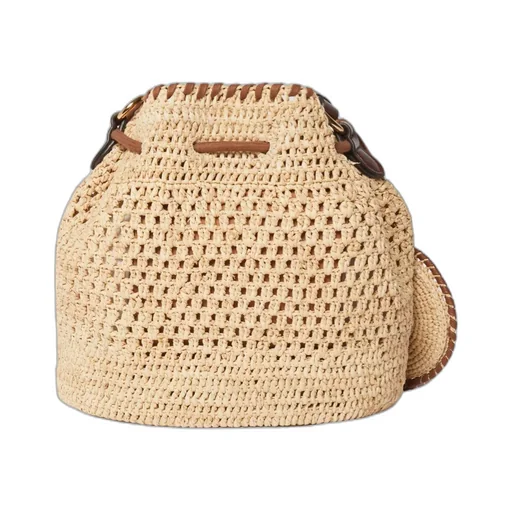 Falabella Crocheted Raffia Bucket Bag