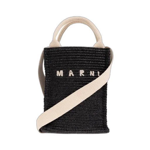 Marni Logo Embroidered Shoulder Bag