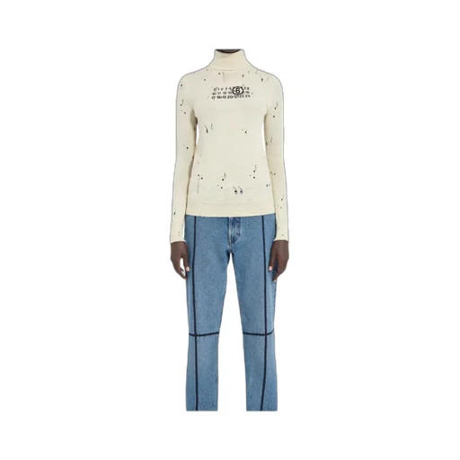 Mm6 Maison Margiela Numbers-Motif Distressed Jumper