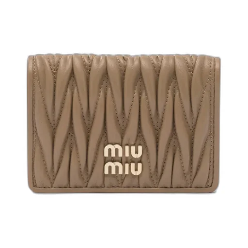 Miu Miu Logo-Lettering Matelassé Cardholder