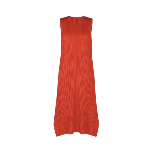 Pleats Please Issey Miyake Pleated Sleeveless Dress