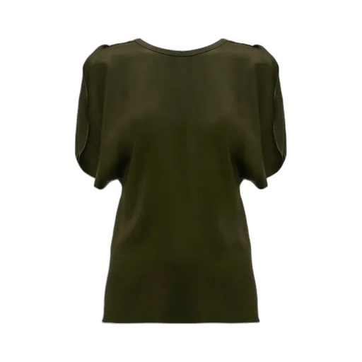 Draped-Sleeve Blouse