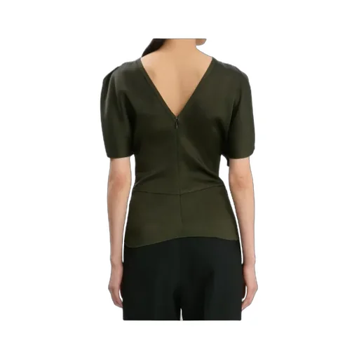 Draped-Sleeve Blouse