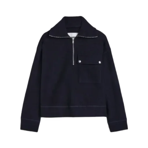 Jil Sander Felt Half-Zip Jumper
