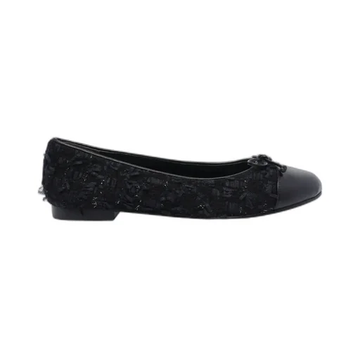 Tory Burch Bow Detailed Cap-Toe Ballet Flats