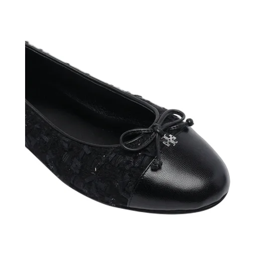 Tory Burch Bow Detailed Cap-Toe Ballet Flats