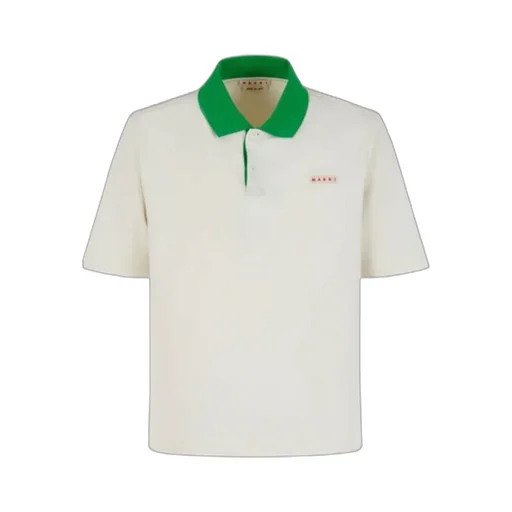 Marni Contrast Collar Piqué Polo Shirt