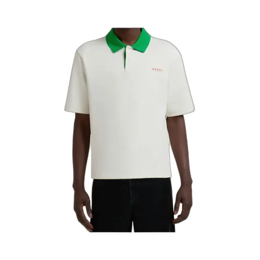 Marni Contrast Collar Piqué Polo Shirt