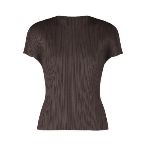 Pleated Crew-Neck Top