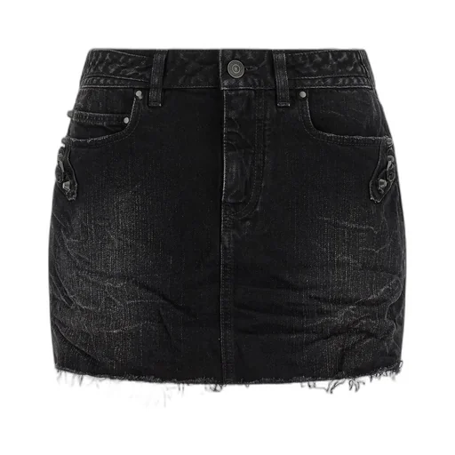 Frayed Edge Denim Mini Skirt