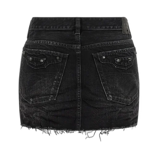 Frayed Edge Denim Mini Skirt