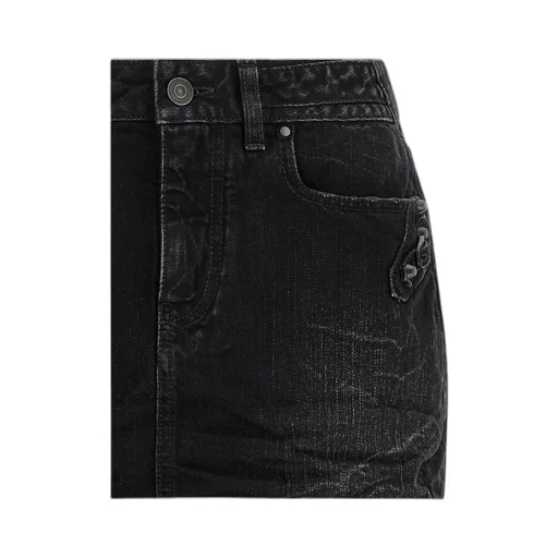 Frayed Edge Denim Mini Skirt
