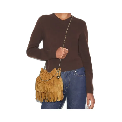 Tory Burch Mini Fleming Fringed Hobo Bag