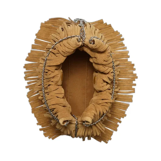 Tory Burch Mini Fleming Fringed Hobo Bag