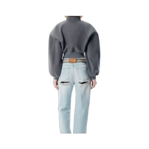 Zip-Up Cropped Sweatshirt