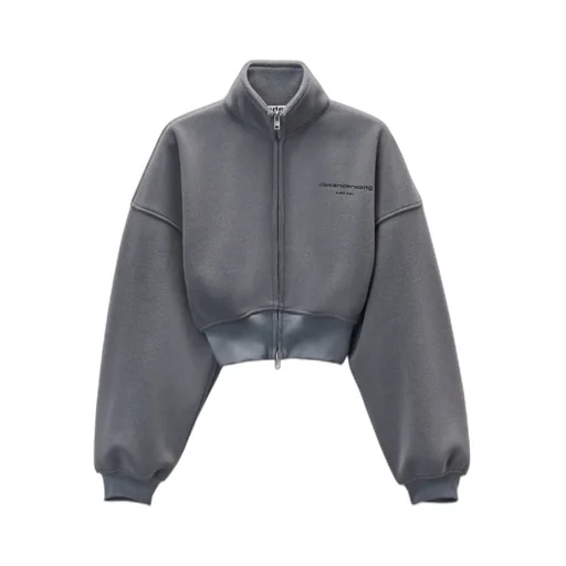 Zip-Up Cropped Sweatshirt