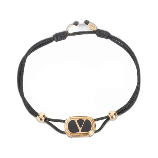 Gold-Tone Black-Stone Bracelet