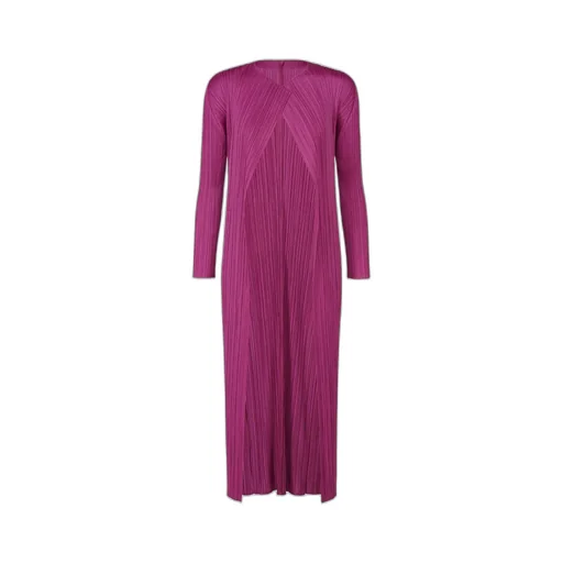 Pleats Please Issey Miyake Pleated Long Coat