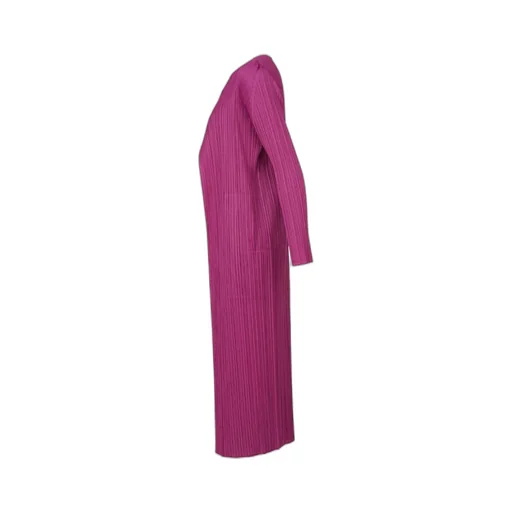 Pleats Please Issey Miyake Pleated Long Coat