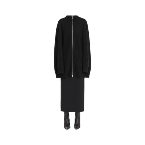 Mm6 Maison Margiela Ribbed Knit Cardigan Dress