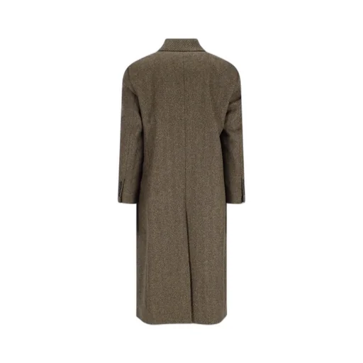 Herringbone Double-Breasted Coat