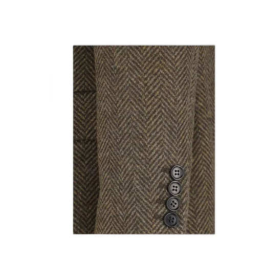 Herringbone Double-Breasted Coat