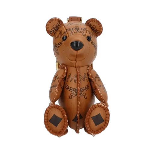 Mcm Stitch Detailed Bear Shape Keychain