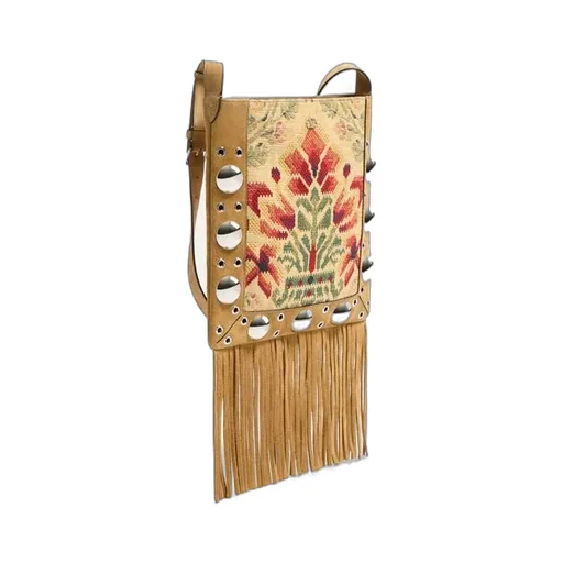 Valentino NellcÔTe Eyelet Detailed Fringed Shoulder Bag